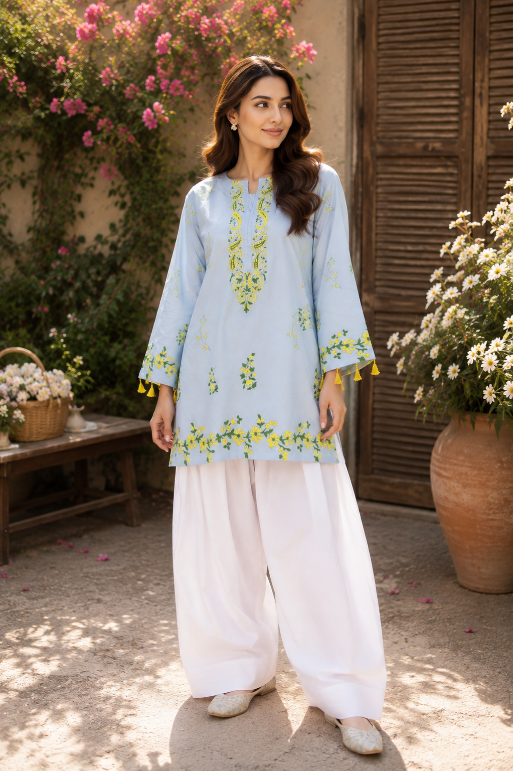 Brunnera Blockprint Kurti