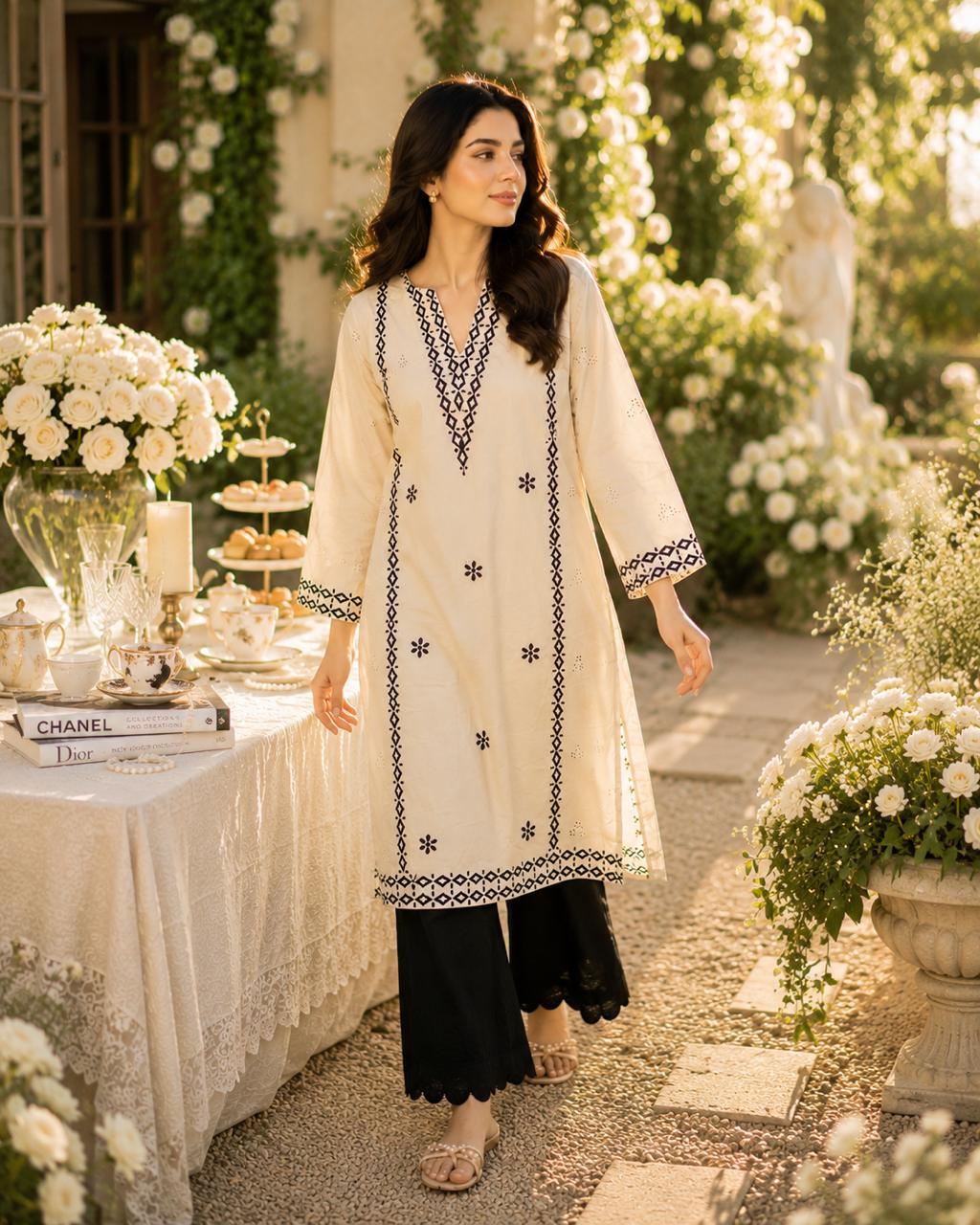 Black Iris - Handcrafted Block Print Long Kurta ✨