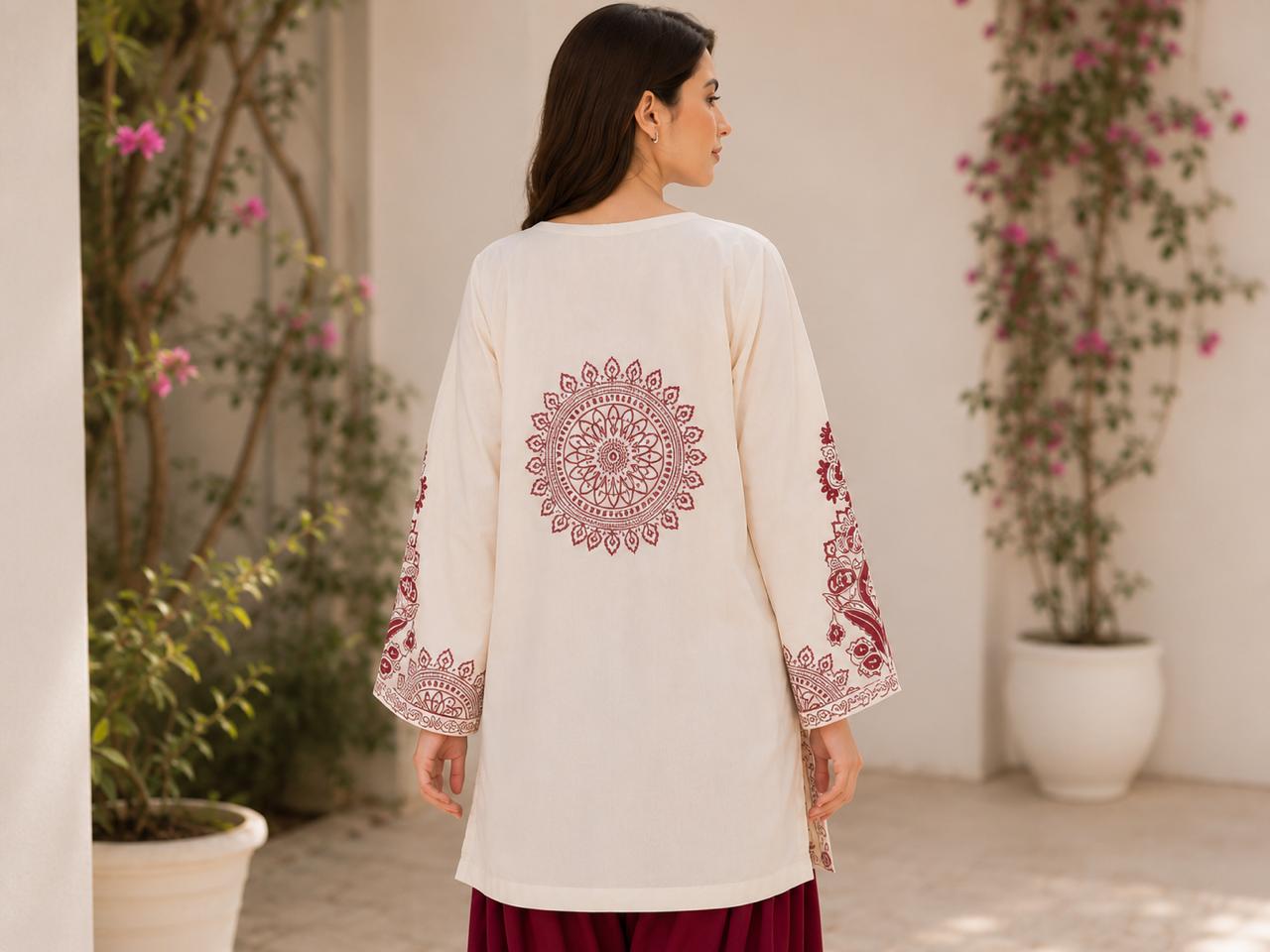Dhalia Burgundy Blockprinted Kurta - Bagh Collection ✨