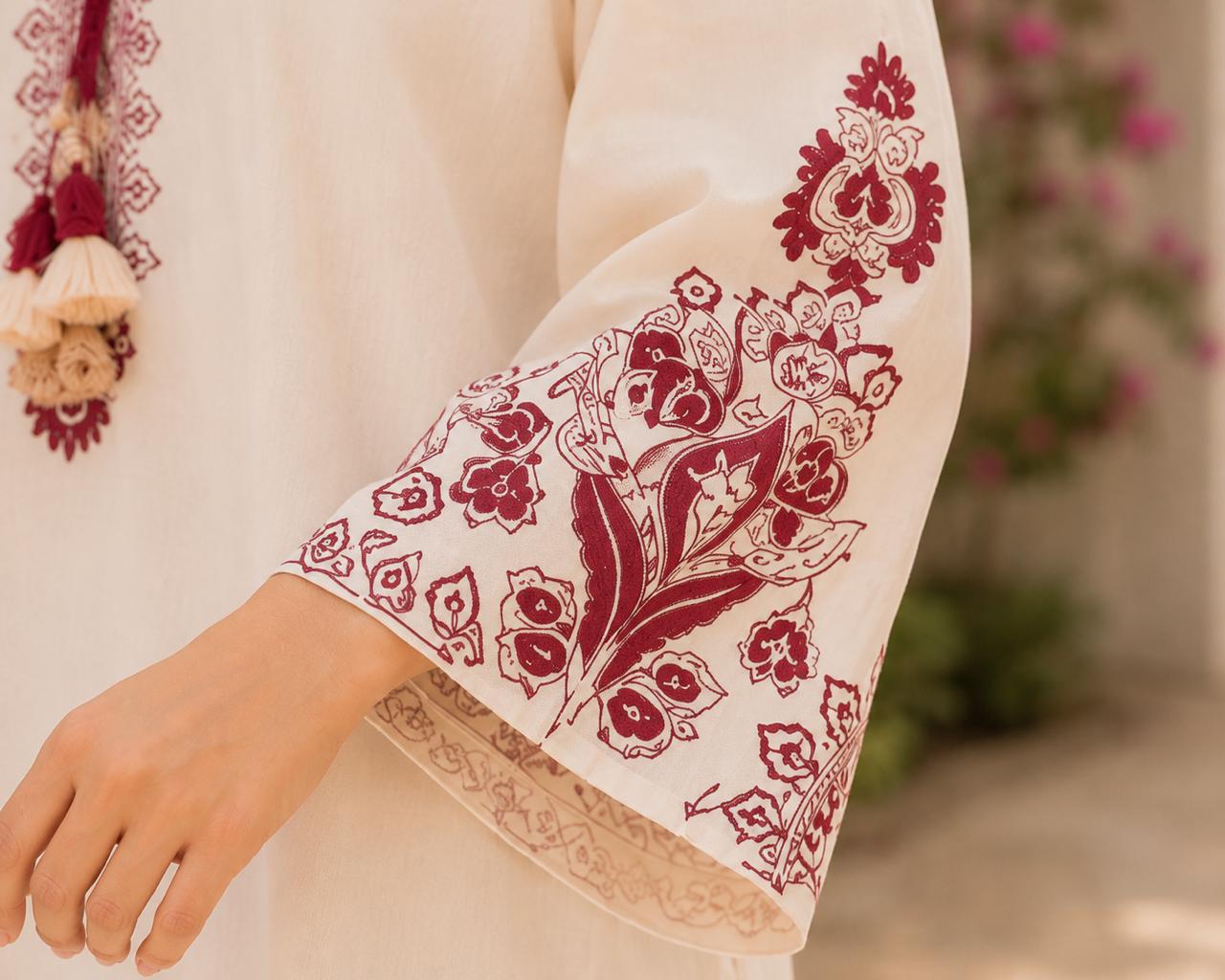 Dhalia Burgundy Blockprinted Kurta - Bagh Collection ✨