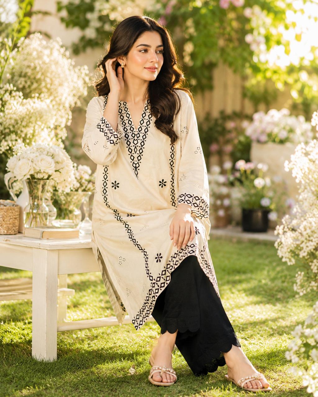 Black Iris - Handcrafted Block Print Long Kurta ✨