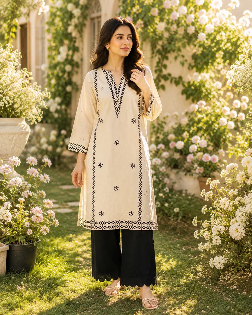 Black Iris - Handcrafted Block Print Long Kurta ✨
